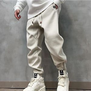 Loose Mid-rise Casual Zippered Sweatpants