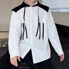 Load image into Gallery viewer, Contrast Panel Hooded Long Sleeve Shirt
