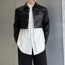 Load image into Gallery viewer, Motorcycle Leather Cropped Jacket
