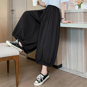 Elastic Waist Loose Bloomers Wide Leg Carrot Harem Pants