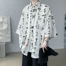 Load image into Gallery viewer, Calligraphy Printed Thin Short Sleeve Shirts
