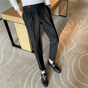 Adjustable Waist Slim Fit Casual Pants