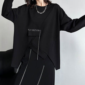 Irregular Long Sleeve Sweatshirt