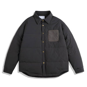 Japanese Retro Water-repellent Duck Down Shirt Down Jacket