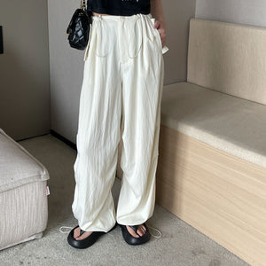 Drawstring High Waist Pocket Trousers