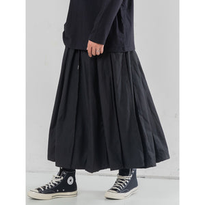 Black Casual Pleated Wide Leg Pants