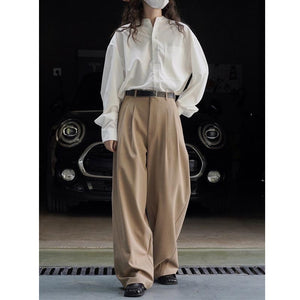 High-rise Wide-leg Loose-fitting Trousers