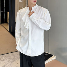 Load image into Gallery viewer, Asymmetrical Ruffled Stand Collar Loose Shirt
