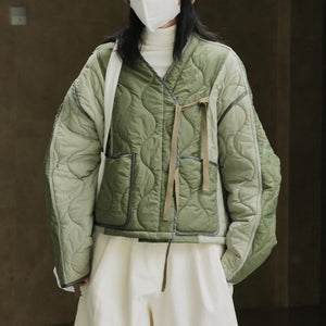 Loose-fitting Contrast Cotton Jacket