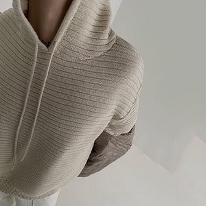 Hooded Knitted Pullover Thick Sweatshirt