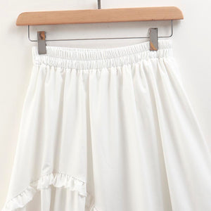 Irregular Wood Ear Stitching Skirt