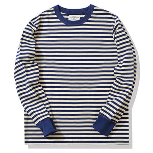 Cotton Pinstripe Long Sleeve T-Shirt