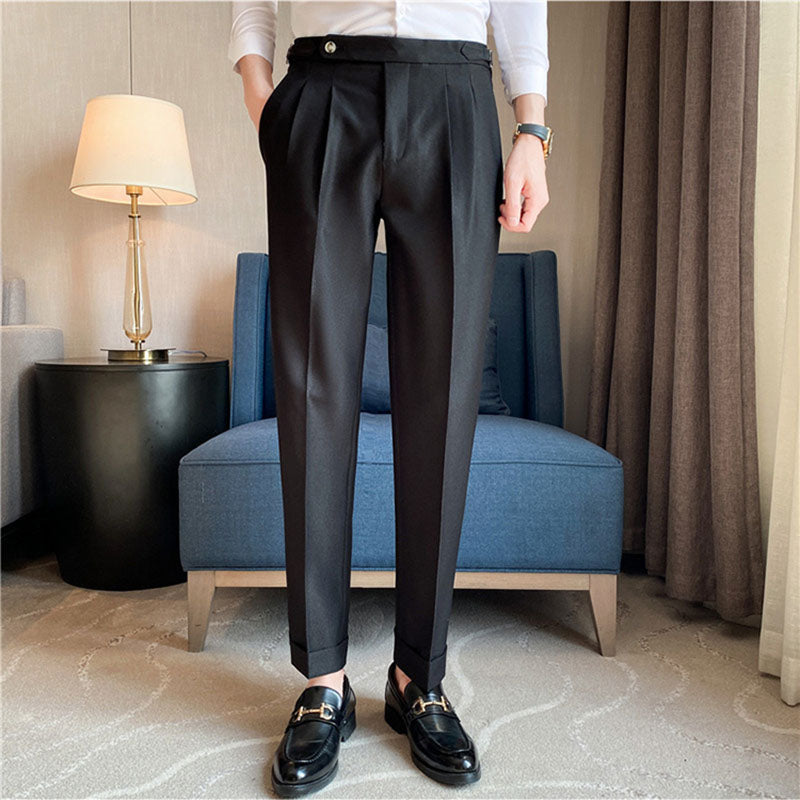 Adjustable Waist Slim Fit Casual Pants