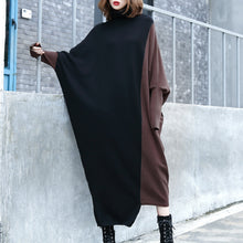 Load image into Gallery viewer, Contrast Color Stitching Bat Sleeve Sweater Dress
