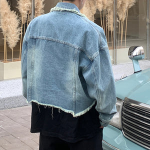 Fringed Cropped Denim Jacket