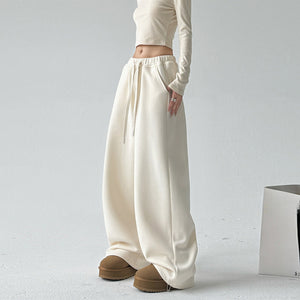 High Waist Wide Leg Thickened Straight Pants