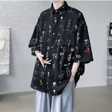 Load image into Gallery viewer, Calligraphy Printed Thin Short Sleeve Shirts
