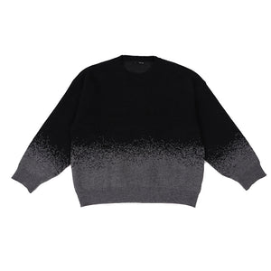 Autumn and Winter Gradient Mid-length Crew Neck Sweater