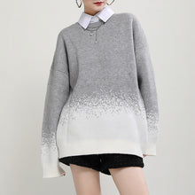 Load image into Gallery viewer, Autumn and Winter Gradient Mid-length Crew Neck Sweater
