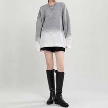 Load image into Gallery viewer, Autumn and Winter Gradient Mid-length Crew Neck Sweater
