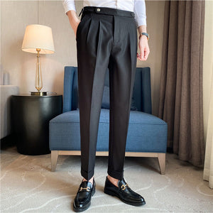 Adjustable Waist Slim Fit Casual Pants