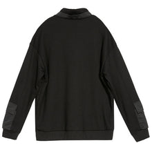 Load image into Gallery viewer, Black Pocket Zipper Loose Sweatshirt
