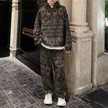 Load image into Gallery viewer, Jacquard Hooded Sweatshirt Casual Sports Sweatpants Two-piece Set
