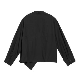 Irregular Slit Long Sleeve Shirt