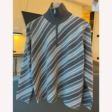 Load image into Gallery viewer, Autumn and Winter Diagonal Striped Half-zip Turtleneck Sweater
