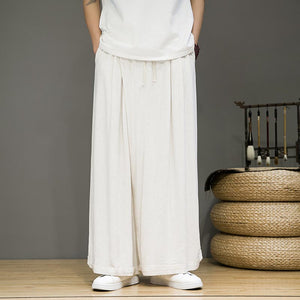 Cotton Linen Casual Loose Wide Leg Pants