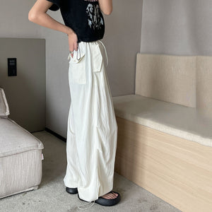 Drawstring High Waist Pocket Trousers