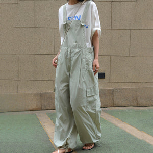 Loose Wide Leg Pocket Overalls