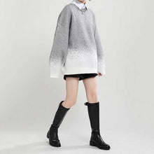 Load image into Gallery viewer, Autumn and Winter Gradient Mid-length Crew Neck Sweater
