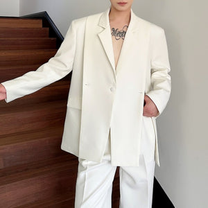 Loose Slit Suit Jacket Straight Casual Trousers Two-piece Suit