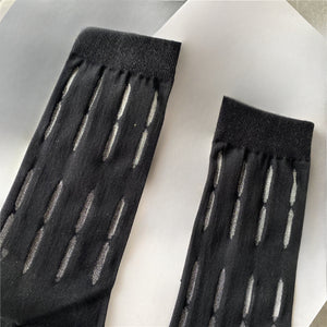 Hollow Irregular Hole Mid-tube Socks