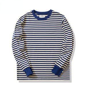 Cotton Pinstripe Long Sleeve T-Shirt