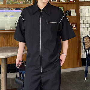 Detachable Zip Short Sleeve Shirt