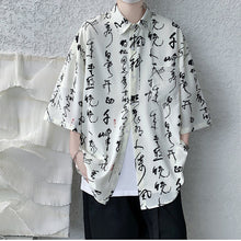 Load image into Gallery viewer, Calligraphy Printed Thin Short Sleeve Shirts
