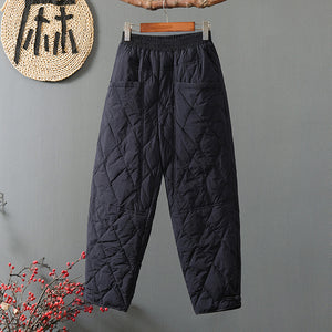 Loose Thick Warm Down Pants