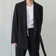 Load image into Gallery viewer, Belt Drawstring Jacket Loose Draped Pants Two-piece Suit
