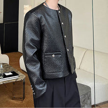 Load image into Gallery viewer, Cropped Collarless Jacket Casual Leather Coat
