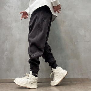 Loose Mid-rise Casual Zippered Sweatpants