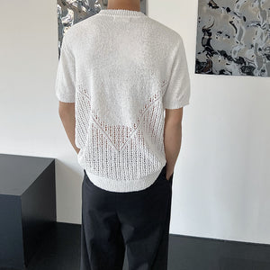 Knit Vintage Panel Cutout T-Shirt