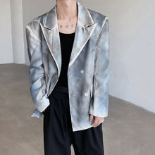 Load image into Gallery viewer, Hand-painted Double-breasted Blazer with Padded Shoulders
