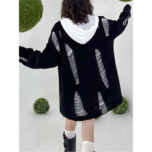 Hollow Long Sleeve Knitted Cardigan