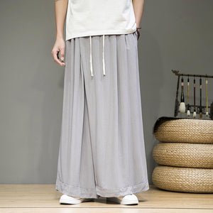 Cotton Linen Casual Loose Wide Leg Pants