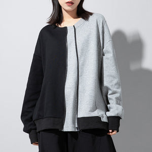 Loose Irregular Contrasting Color Sweatshirt