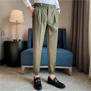 Adjustable Waist Slim Fit Casual Pants