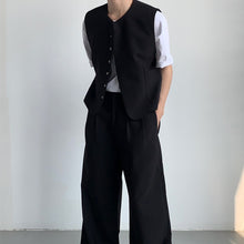 Load image into Gallery viewer, Men&#39;s Black Vest Suit Trousers
