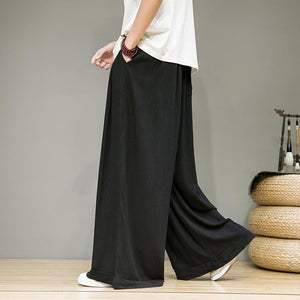 Cotton Linen Casual Loose Wide Leg Pants